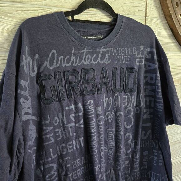 Marithe Francois Girbaud Blue Shirt Mens SZ 2X Short Sleeve Raised Logo - Picture 3 of 6